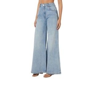 ROLLA’S ELLE SUPER FLARE HIGH RISE RELAXED FLARE JEANS IN AMY 100% ORGANIC CO…
